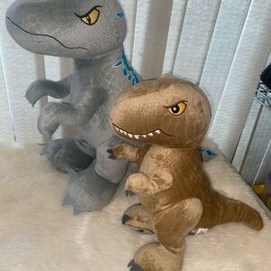 Jurassic World Velociraptor + brown one plushie